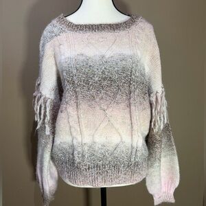 Frye & Co. Ombré Space Dyed Fringe Sweater